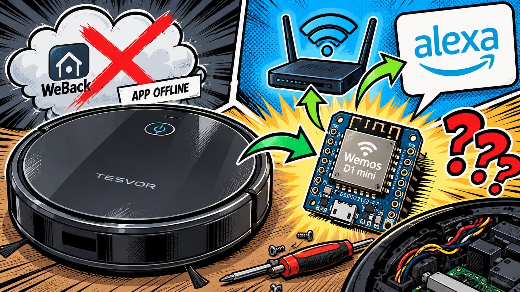 Tesvor X500 ohne Cloud: Mein Missversuch mit einem Wemos D1 mini
