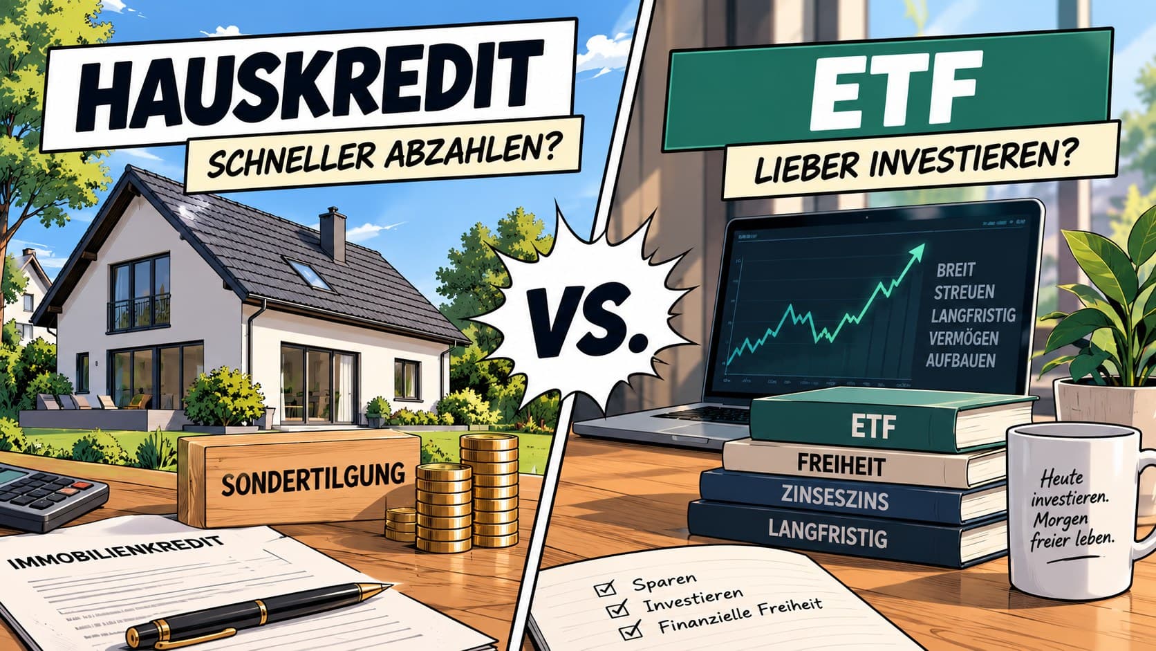 Immobilienkredit schneller abbezahlen oder lieber in ETFs investieren?